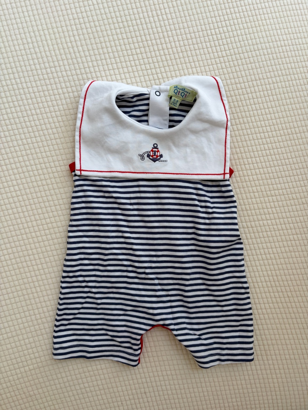 Striped Embroidered Anchor Sailor Style Sleeveless Nautical Jumper